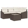 vidaXL Ensemble de Canap&eacute;s avec coussin 5 pcs Marron polyrotin