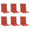 vidaXL Coussins de chaise &agrave; dossier bas lot de 6 rouge m&eacute;lang&eacute; tissu