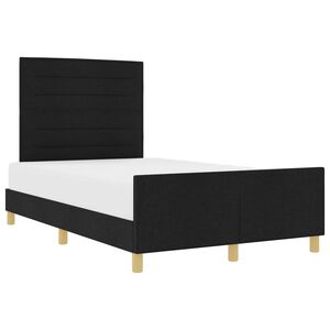 vidaXL Cadre de lit avec t&ecirc;te de lit Noir 140 x 190 cm tissu