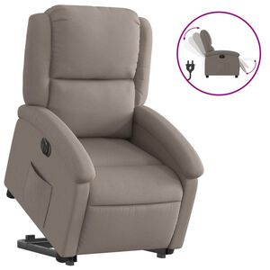 vidaXL Fauteuil inclinable &eacute;lectrique taupe tissu