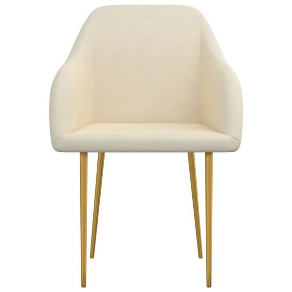 vidaXL Chaises &agrave; manger lot de 2 Cr&egrave;me Velours