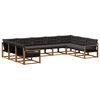 vidaXL Ensemble de canap&eacute;s d'ext&eacute;rieur 9 pc Naturel et noir