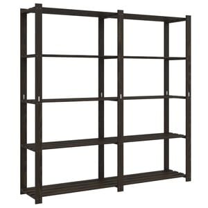 vidaXL Support de rangement &agrave; 5 niveaux noir 170x38x170 cm bois pin