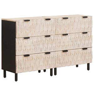 vidaXL Buffet 2 pcs Finition Lavage Blanc 60 x 33 x 75 cm