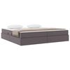 vidaXL Lit avec rangement et matelas avec matelas 2 pcs Gris Cuir