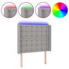 vidaXL T&ecirc;te de lit &agrave; LED Gris clair 83x16x118/128 cm Tissu