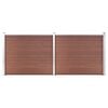 vidaXL Ensemble de panneau de cl&ocirc;ture WPC 353x146 cm Marron