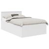 vidaXL Cadre de lit Blanc 135 x 190 cm Bois d'ing&eacute;nierie