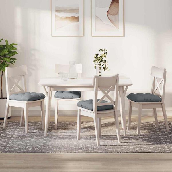 vidaXL Coussins de si&egrave;ge 4 pcs Gris clair 40 x 40 x 12 cm tissu