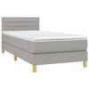 vidaXL Sommier &agrave; lattes de lit avec matelas et LED Gris clair 90x200cm