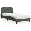vidaXL Lit avec matelas Hvar gris fonc&eacute; 90x190 cm tissu
