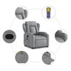 vidaXL Fauteuil de massage inclinable gris clair tissu