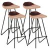 vidaXL Tabourets de bar lot de 4 marron cuir v&eacute;ritable