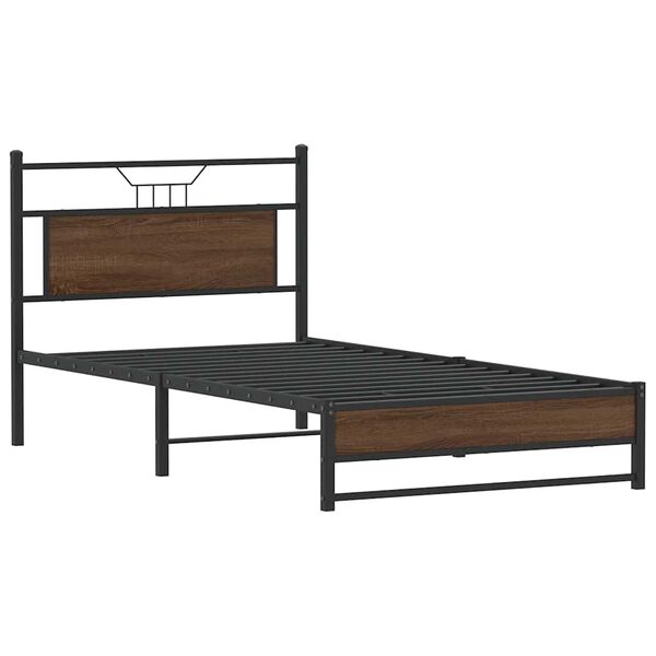 vidaXL Cadre de lit sans matelas ch&ecirc;ne marron 100x190 cm