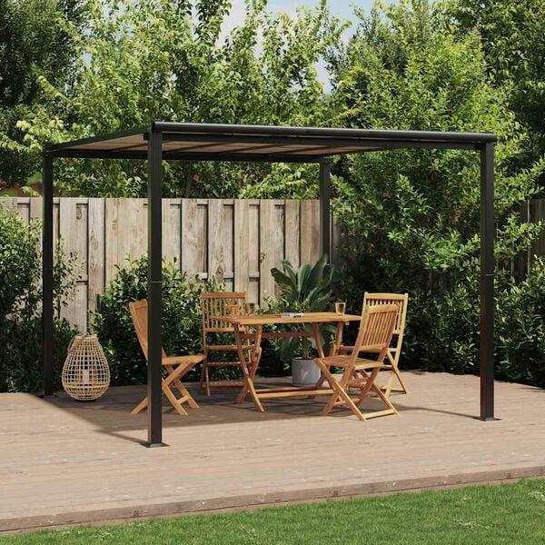 vidaXL Tonnelle de jardin anthracite 3x3 m aluminium