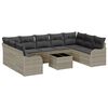 vidaXL Ensemble de canap&eacute; de jardin 10 pc Gris clair polyrotin