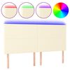 vidaXL T&ecirc;te de lit &agrave; LED Cr&egrave;me 160x5x118/128 cm Similicuir