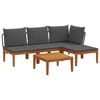 vidaXL 5 pc Ensemble de salon de jardin avec coussins Naturel
