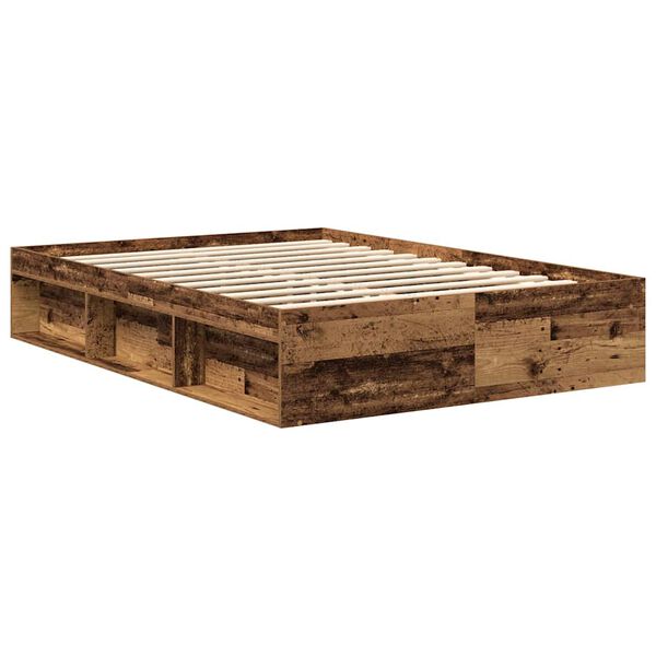 vidaXL Cadre de lit sans matelas vieux bois 120x200 cm bois ing&eacute;nierie