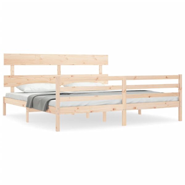 vidaXL Cadre de lit sans matelas 200x200 cm bois massif