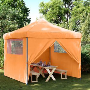 vidaXL Tente de r&eacute;ception pliable escamotable avec 4 parois lat&eacute;rales