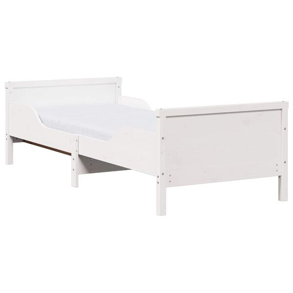 vidaXL Cadre de lit avec matelas Blanc 80 x 200 cm Bois de pin massif