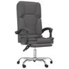 vidaXL Fauteuil de massage inclinable de bureau Gris Similicuir