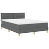 vidaXL Lit &agrave; ressort LED avec bandes LED Gris fonc&eacute; 140 x 200 cm tissu