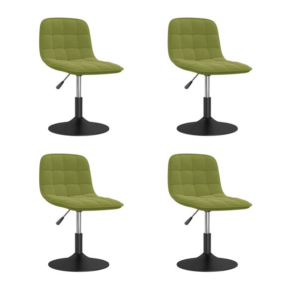 vidaXL Chaises pivotantes &agrave; manger lot de 4 vert clair velours