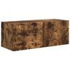 vidaXL Meuble TV mural 78,5 x 31 x 29,5 cm Ch&ecirc;ne fum&eacute;