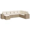 vidaXL Salon de jardin avec coussins 8 pcs beige r&eacute;sine tress&eacute;e