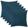 vidaXL Coussin avec oreiller HEERLEN 6 pi&egrave;ces Bleu Velours