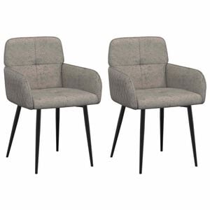 vidaXL Chaises de salle &agrave; manger 2 pc Simili daim Gris clair