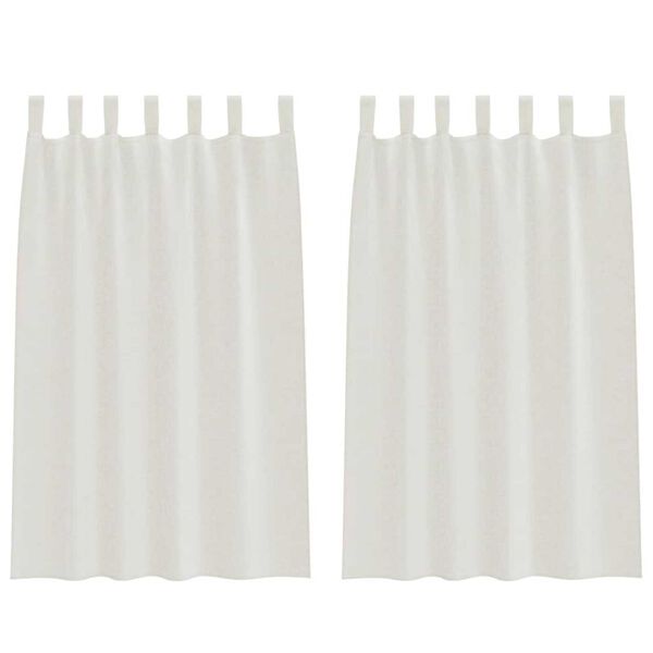 vidaXL Rideau en Voile 2 pcs Cr&egrave;me 175 x 140 cm Polyester