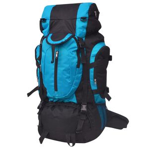 vidaXL Sac &agrave; dos de randonn&eacute;e XXL 75 L Noir et bleu