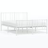 vidaXL Cadre de lit m&eacute;tal sans matelas et pied de lit blanc 140x200 cm