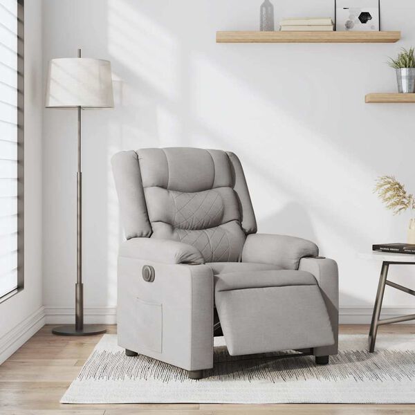 vidaXL Fauteuil inclinable &eacute;lectrique gris nuage tissu