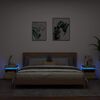vidaXL Armoires de chevet avec lumi&egrave;res LED 2 pcs ch&ecirc;ne sonoma