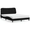 vidaXL Lit avec matelas Hvar noir 140x200 cm tissu