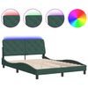 vidaXL Cadre de lit avec LED sans matelas vert fonc&eacute; 120x200cm velours