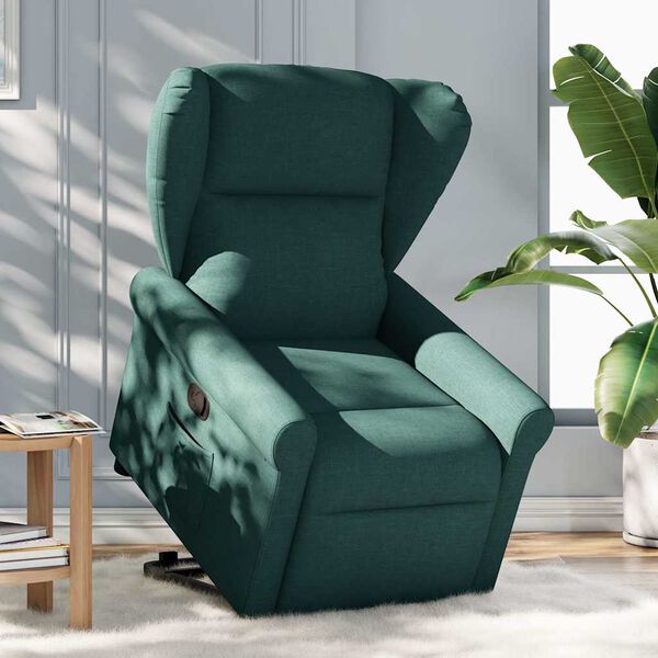 vidaXL Fauteuil inclinable vert fonc&eacute; tissu