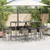 vidaXL Ensemble de bar de jardin 9 pcs avec coussins gris poly rotin