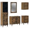 vidaXL Ensemble de mobilier de salle de bain avec tiroir 5 pcs Marron