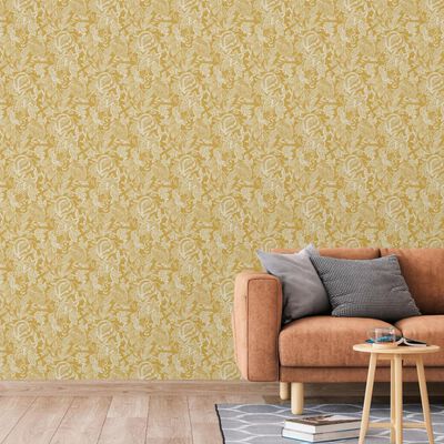 DUTCH WALLCOVERINGS Papier peint Mae Ocre et beige