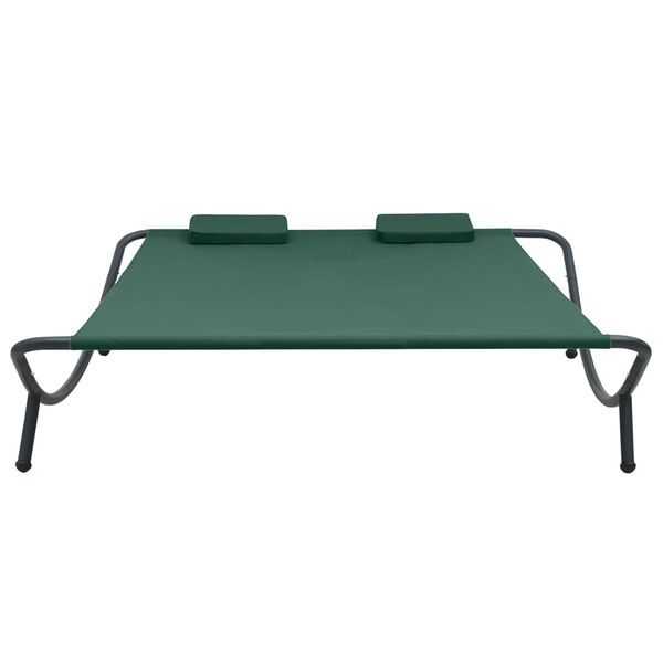 vidaXL Lit de repos d'ext&eacute;rieur tissu vert