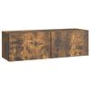 vidaXL Meuble TV mural 98 x 31 x 30 cm Ch&ecirc;ne fum&eacute; Bois d'ing&eacute;nierie