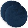 vidaXL Housse de coussin 2 pcs HEERLEN Bleu marine &Oslash; 30 cm Flanelle