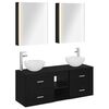 vidaXL Ensemble de mobilier de salle de bain 5 pcs Ch&ecirc;ne noir