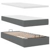 vidaXL Cadre de lit ottoman avec matelas gris fonc&eacute; 100x200 cm tissu