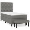 vidaXL Sommier &agrave; lattes de lit avec matelas Gris fonc&eacute; 100x200cm Tissu